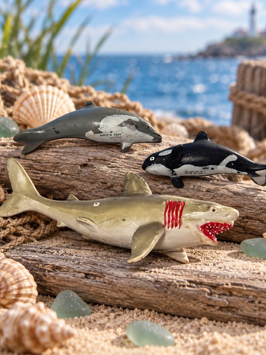Toy Major Other - Vintage 1994 Toy Major Great White Shark Dolphin Orca Killer Whale Figure Lot 3
